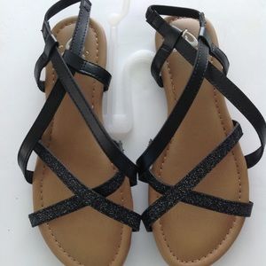 Justice girls black sandals